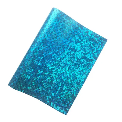 blue А4 листы из искусственной кожи 20*30 см Лазерная Синтетическая кожа ткань рыбья чешуя искусственная кожа ткань для шитья сумок лук одежды - Цвет: blue