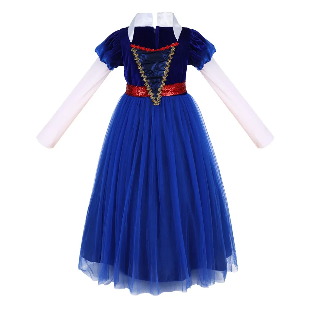 2019 Fashion Snow White Cosplay Costume Princess Dress for Theme Party Child Kids Pleated Tulle Long Dresses Girls | Детская одежда и