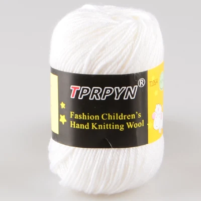 01 pure white TPRPYN 1 шт = 50 г 135 метров дешевая пряжа для вязания крючком из Китая, органическая детская шерстяная пряжа, моток, экологически чистый краситель - Цвет: 01 pure white