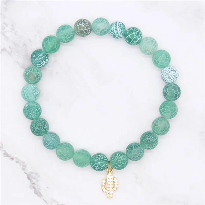 Браслет с подвеской в виде кактуса зеленое искусство для женщин рождественские