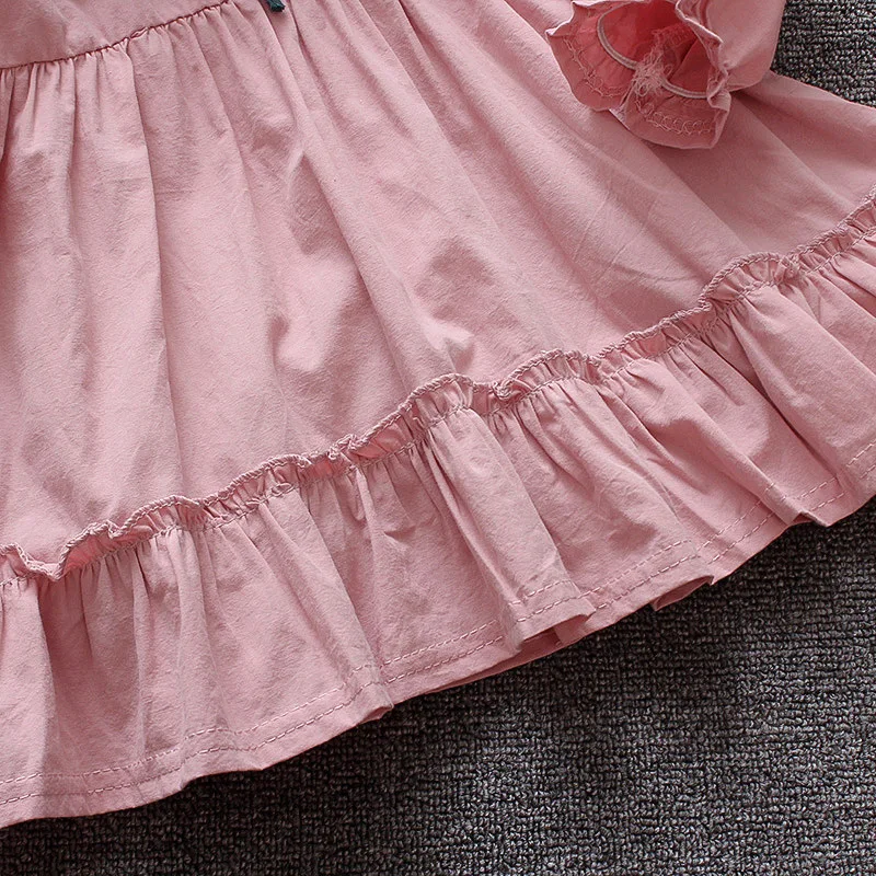 BibiCola/модное платье для новорожденных девочек весенне-осеннее однотонное с