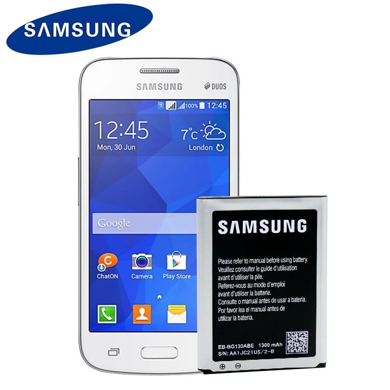 Samsung Original Battery For Galaxy Star 2 G130 G130E G130H 1300mAh EB-BG130ABE Phone Batteries | Мобильные телефоны и