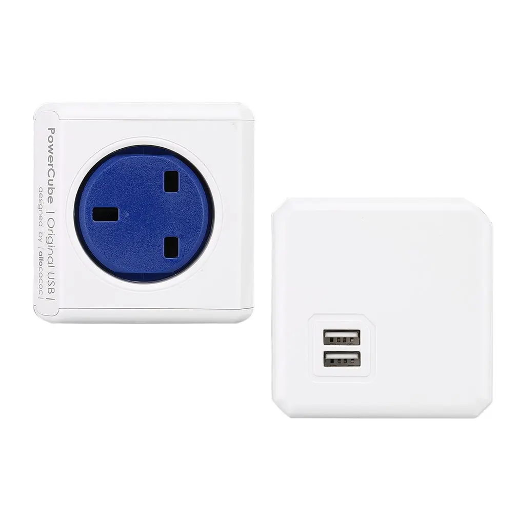 USB PowerCube Socket Adapter Wall Mount Magic Cube UK Plug Multi-Outlets Power Strip Extension for Home Office Multi Switched |