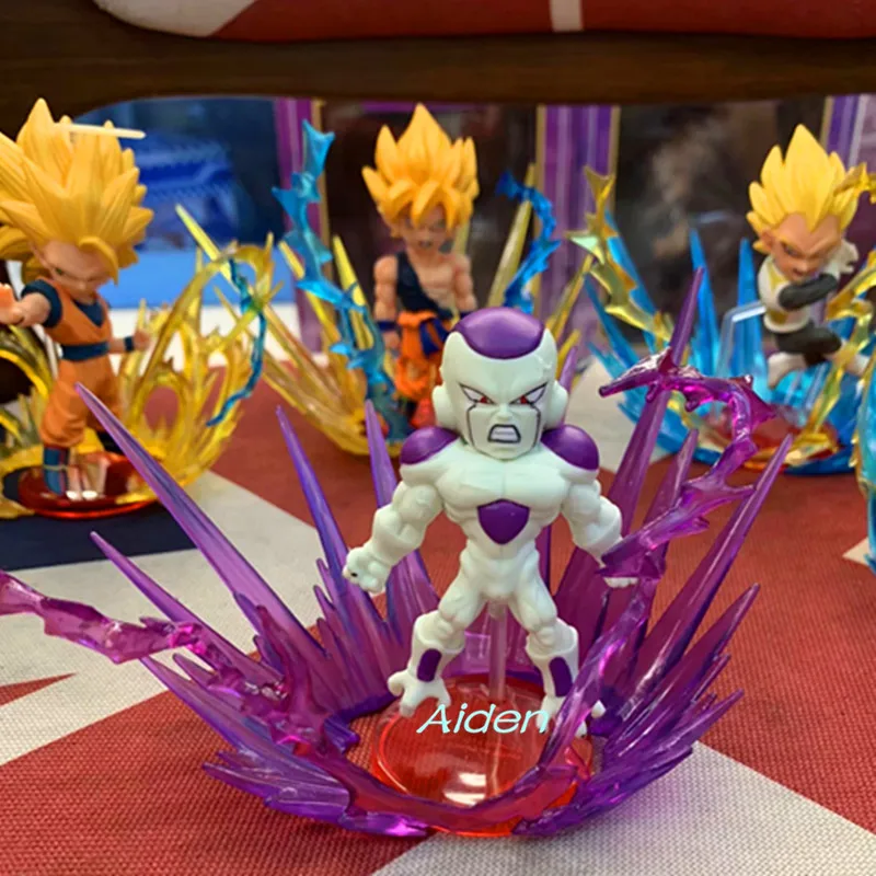 9 шт./компл. Dragon Ball WCF Super Saiyan Blue Rose Son Goku Kakarotto Vegeta Freza Broly PVC Фигурки игрушки коробка 10