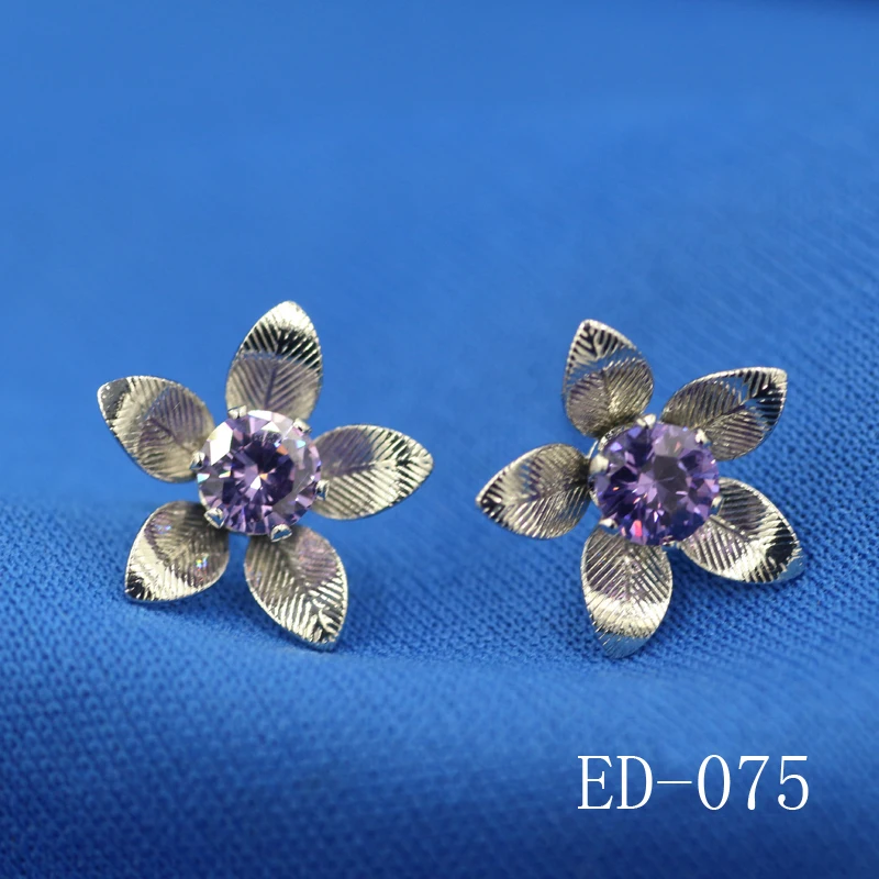 Бесплатная доставка серьги серия Han лепестки Фиолетовый Кристалл женские