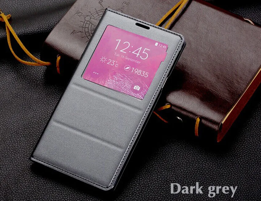 Для samsung Galaxy Note 4 Note4 умный чехол SM N910 N910F N910C N910H кожаный чехол для телефона противоударный откидной Чехол с оригинальным чипом