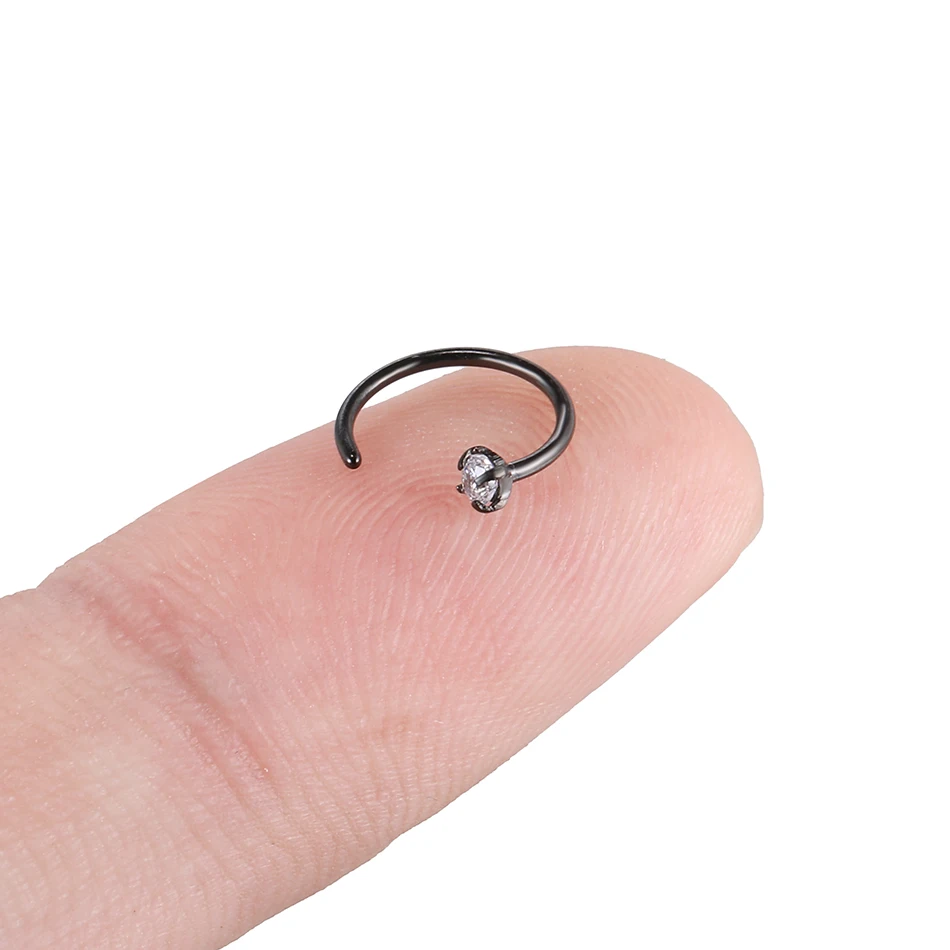 1 шт. стальной зубчатый пирсинг кольцо с цирконием искусственная перегородка