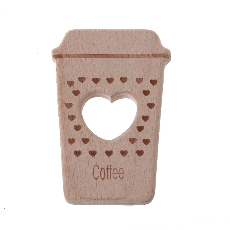 1 шт. Детские Прорезыватели милый Кофе Подвеска Ожерелье Аксессуар бук дерево