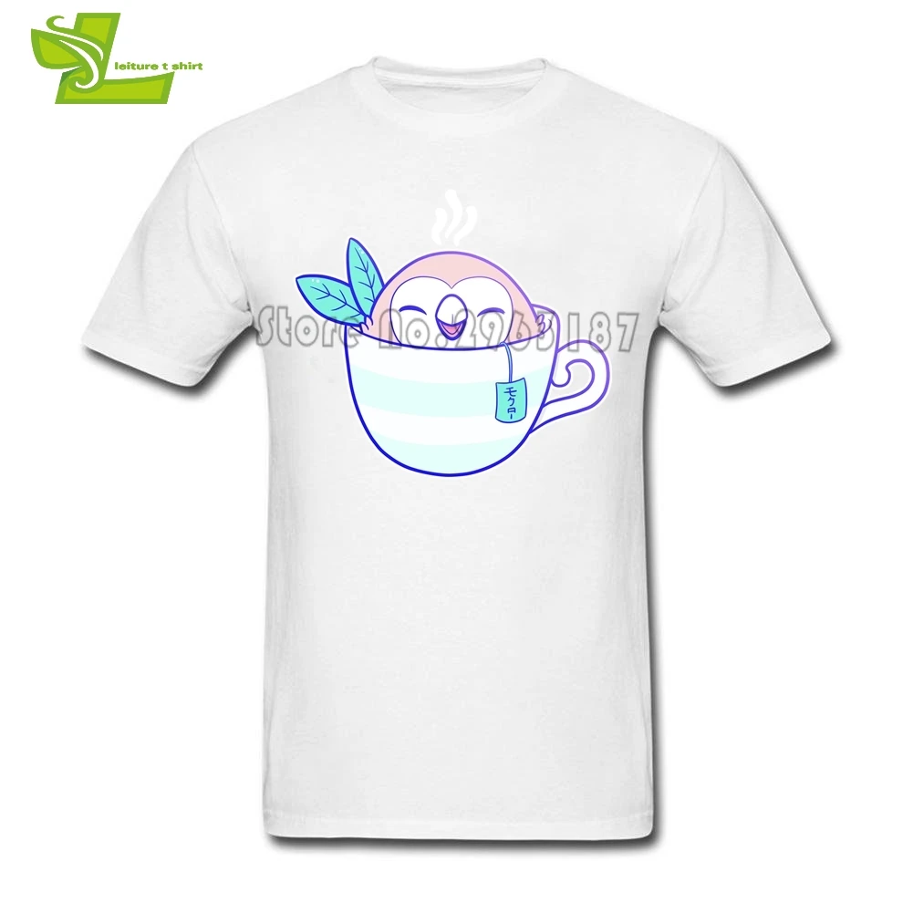 Футболка Rowlet Tea мужская с рисунком аниме повседневный Свободный Топ летняя