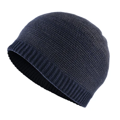 Простой мужские зимние шапки вязаные шерстяные Skullies для мальчиков хип-хоп кепка осенние gorros мужские теплые мягкие шапки для мужчин шапка зимняя мужская - Цвет: Синий