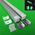 Алюминиевый профиль для светодиодной ленты, 10x1 м, молочнаяпрозрачная крышка для печатной платы 12 мм 8520 с фитингами, ленточный канал W17.5 * H12.5mm