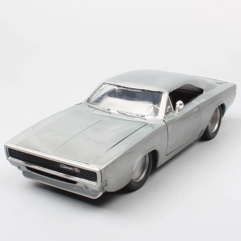 1/24 Jada 1968 Dodge зарядное устройство гоночный литой автомобиль металлические модели миниатюрный маленький автомобиль Хобби игрушки для детей коллектор серебро