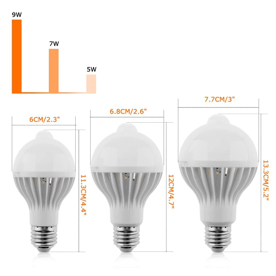 LemonBest LED E27 лампа движения Сенсор 5 Вт 7 9 110 В ПИР Инфракрасный обнаружения 220