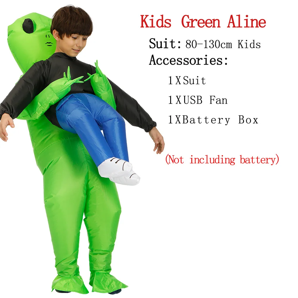 Kids-Alien T-REX талисман надувной костюм на День Благодарения Рождество взрослых детей Аниме Косплей динозавр животных комбинезон подарок Disfraz - Цвет: Kids-Alien