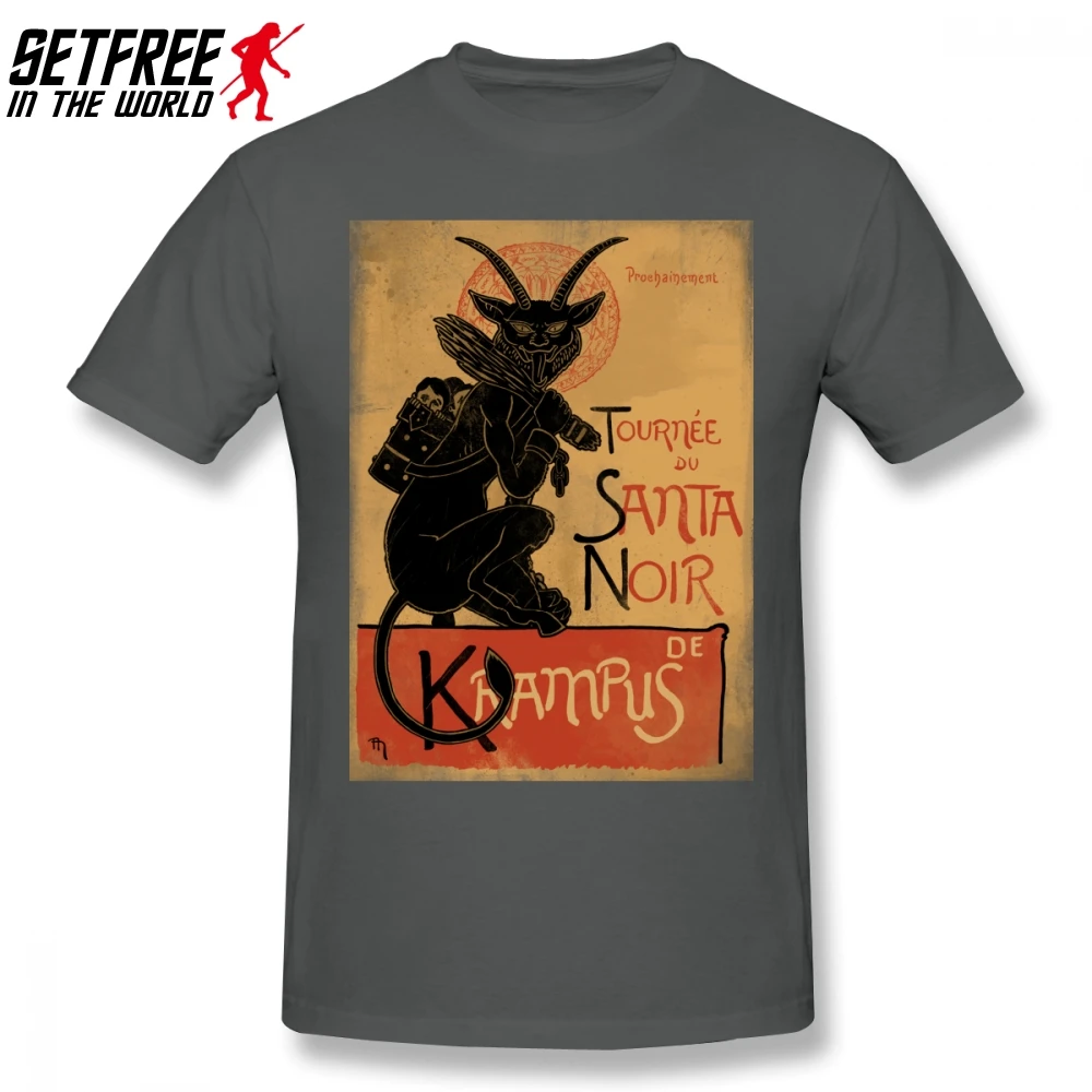 Merry Krampus для мужчин футболка мода случайный 4XL 5XL 6XL хлопок короткий рукав на заказ Забавные футболки - Цвет: Темно-серый