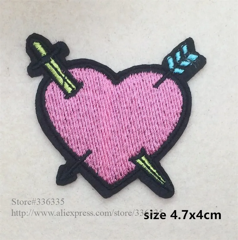 New arrival 10 pcs pink heart iron on badges Patches popular Appliques accessory RS Free shipping | Дом и сад