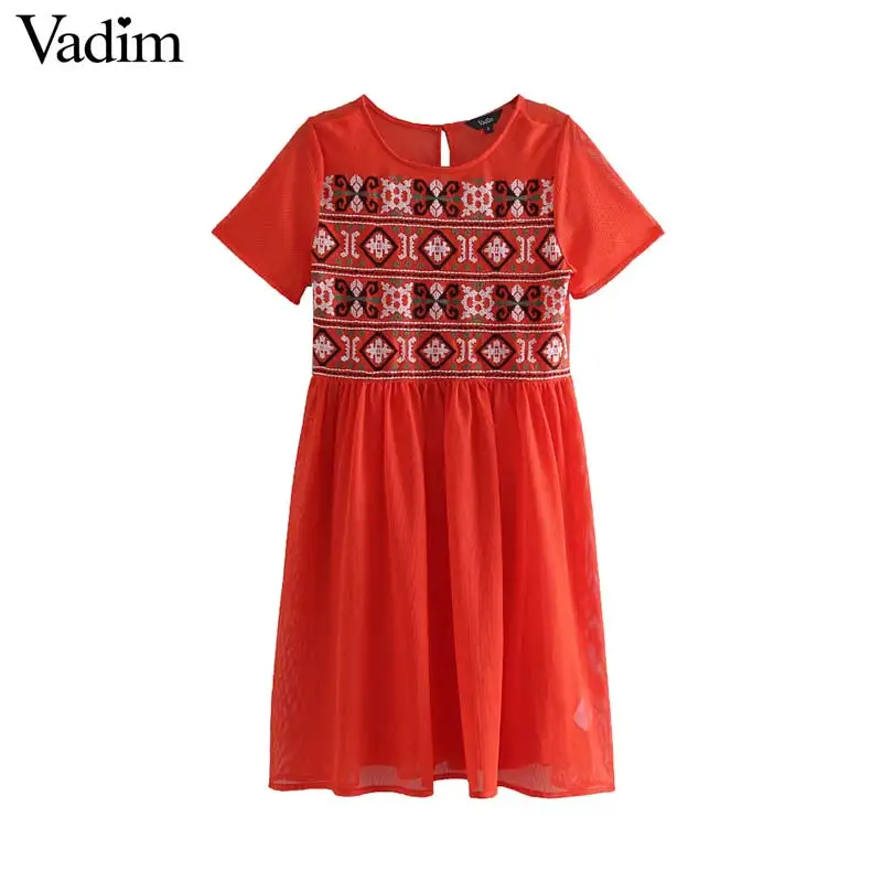 Вадим женщины сладкий вышивка мини платье комплект из двух предметов Стильный О