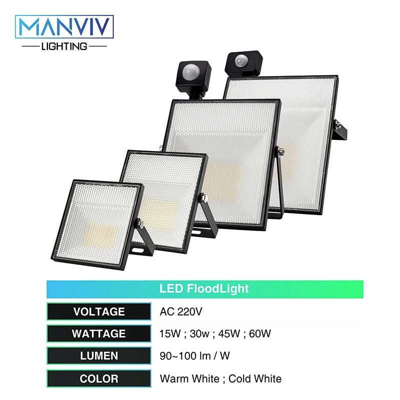 Светодиодный прожектор датчика движения 220 V 15 Вт 30 45 60 SMD2835 холодный белый