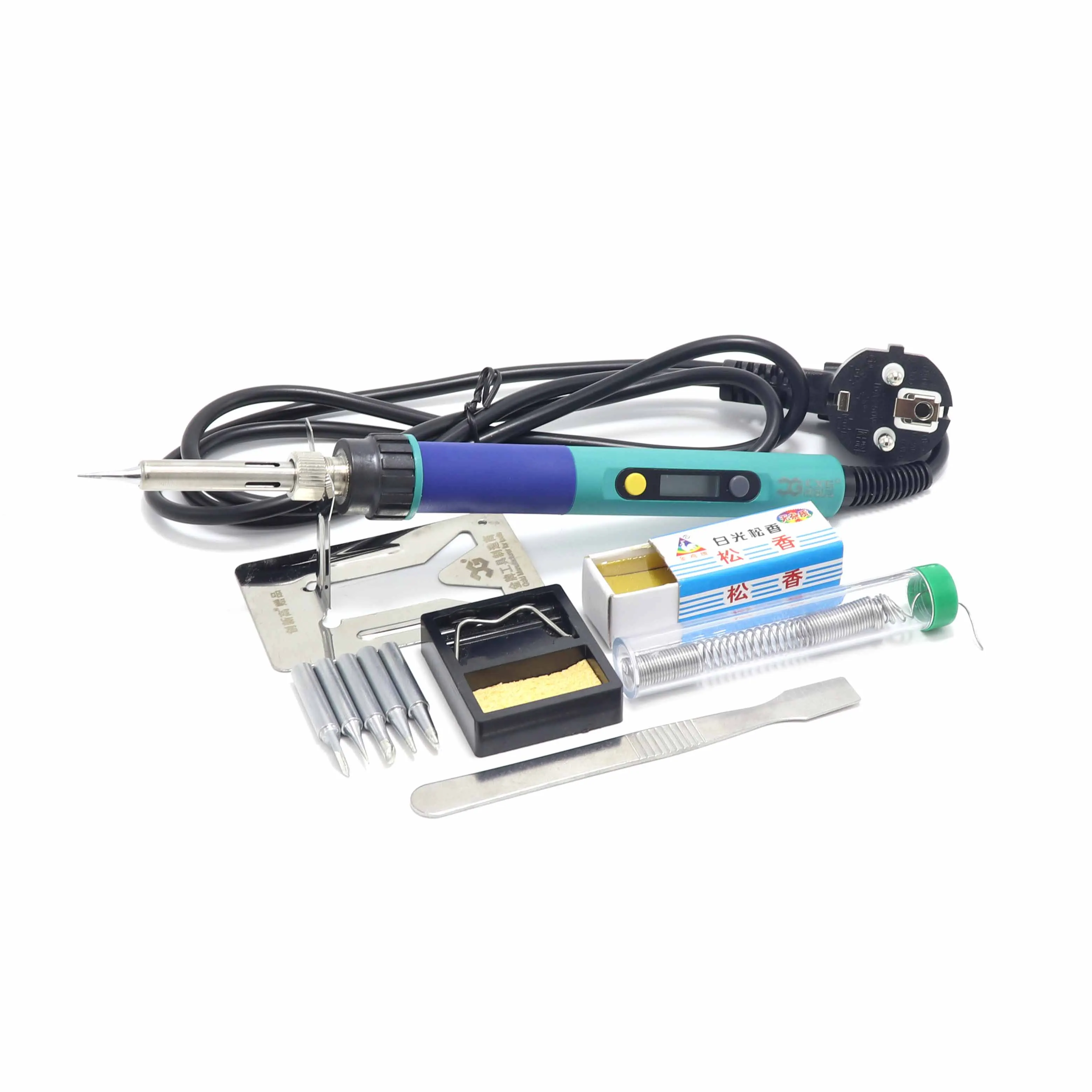 Package B CXG 936d светодиодный Электрический паяльник с регулируемой температурой 220 в 60 Вт паяльная станция внутреннего нагрева - Цвет: Package B