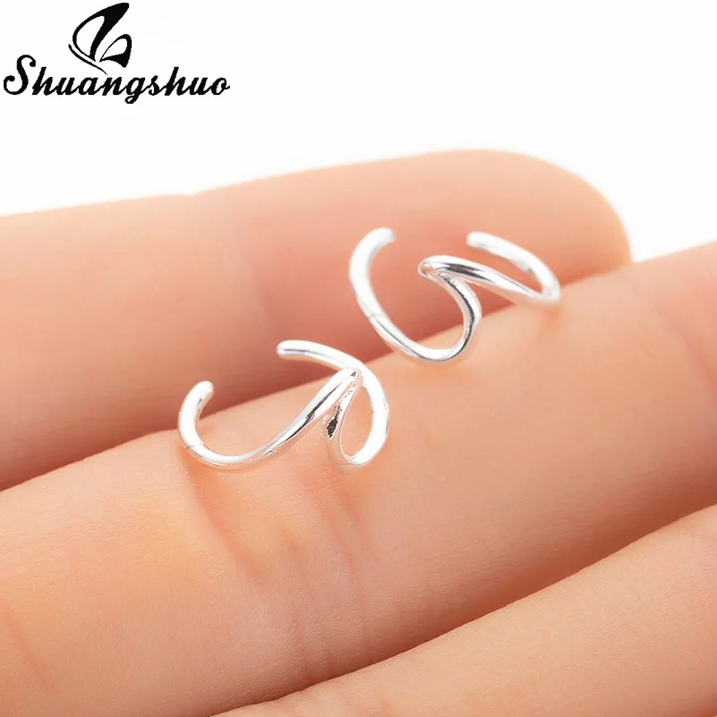 Yiustar Fashion Sea Wave Ear Climbers Earrings for Women Twisted Cuff Conch Piercing Earings Pendientes Boho Jewelry | Украшения и