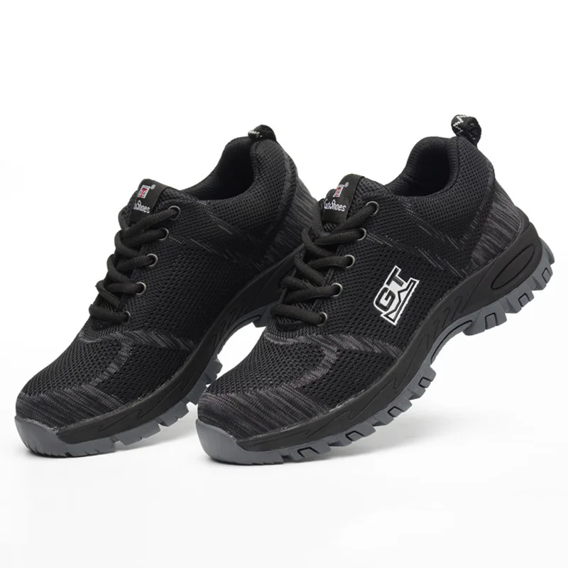 Новинка Мужская обувь рабочие ботинки со стальным носком безопасные плетеная