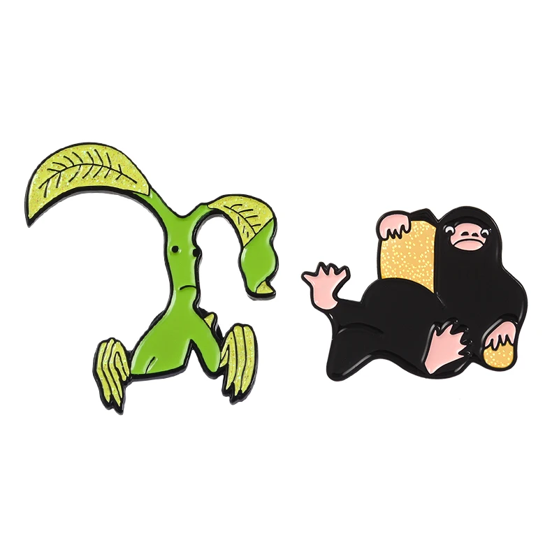 

Fantastic Beasts and Where Pin Niffler Pickett the Bowtruckle Hard Enamel Badge Brooches pin