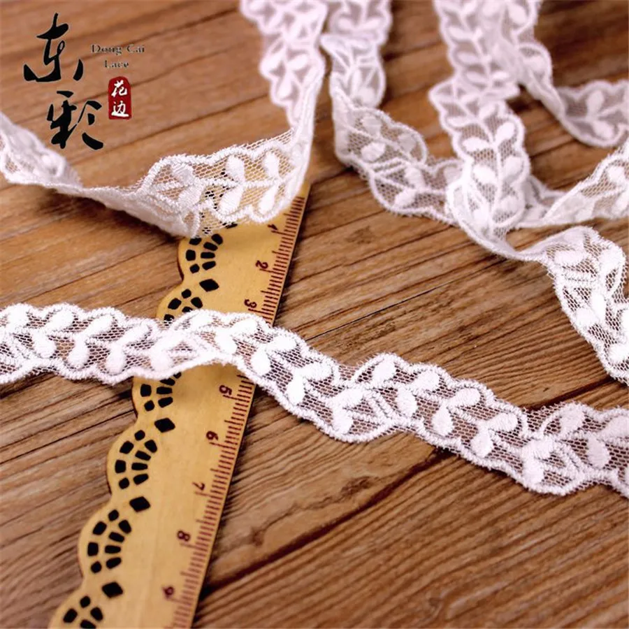 15 ярдов * 2 см Вышивка белая кружевная Лента ткань DIY шитье ручной работы поделки