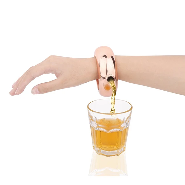 Bangle Flask Stainless Steel Wine Hip Flask Bracelet Shape Whiskey Drinkware Funnel Wine Bottle Set Rose Gold