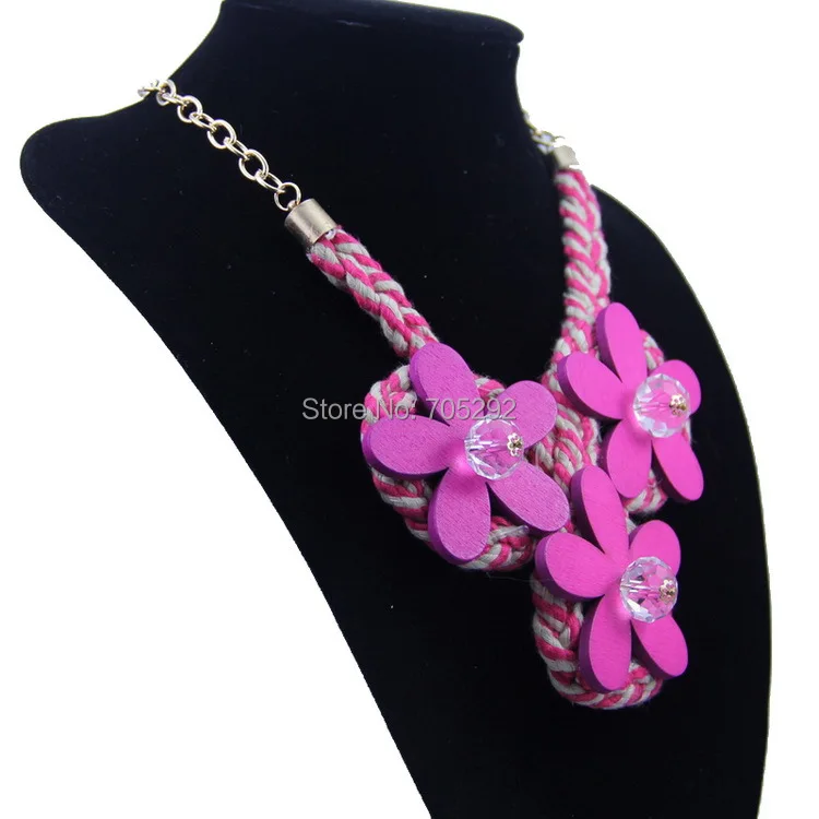 Женское деревянное Цветочное Ожерелье Подвески|statement necklace|flower pendantnecklace necklace |