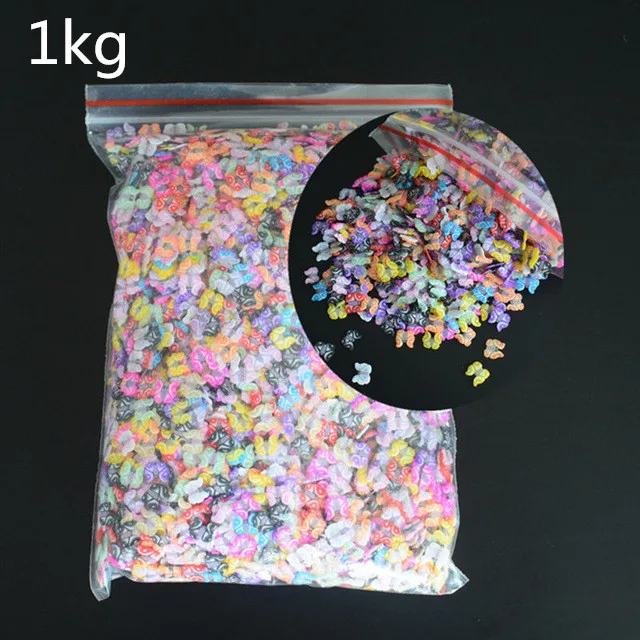Butterfly-1kg 1 кг 100000 ПК 3D Полимерная глина крошечный Fimo игровое тесто с изображением клубники фруктов ломтики Smile, Love Heart ногти "сделай сам", художественные украшения сделай сам принадлежности - Цвет: Butterfly-1kg