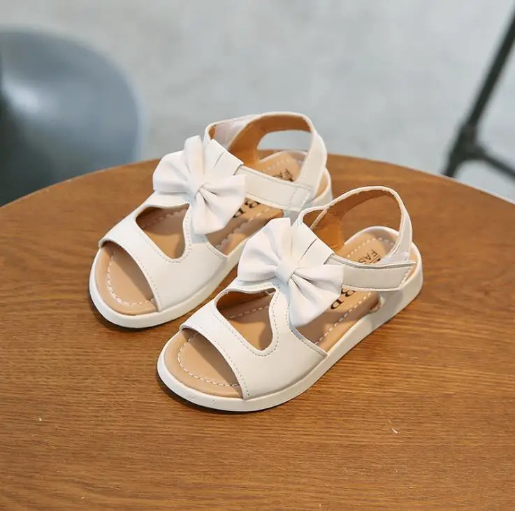 Летние популярные сандалии для девочек Детская пляжная обувь принцессы с бантом