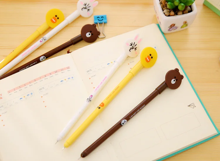 Новое поступление Kawaii мультфильм Rilakkuma 0,38 мм черные чернила гелевая ручка рекламная вывеска ручка для школы офиса канцелярские принадлежности