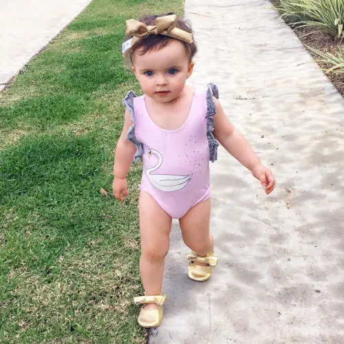 Боди без рукавов с лебедем для новорожденных девочек комбинезон Одежда боди