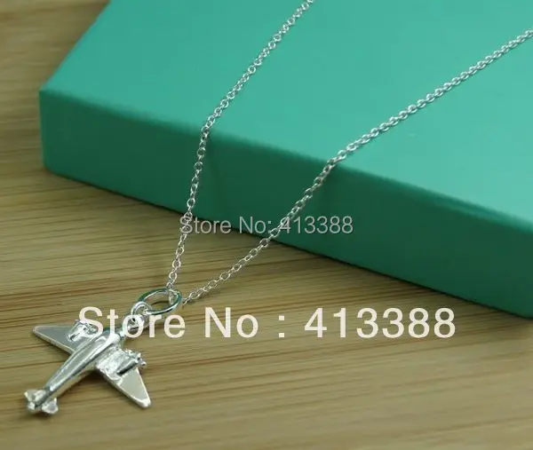 N155 Высокое качество кулон ювелирные изделия модный серебряный самолет ожерелья