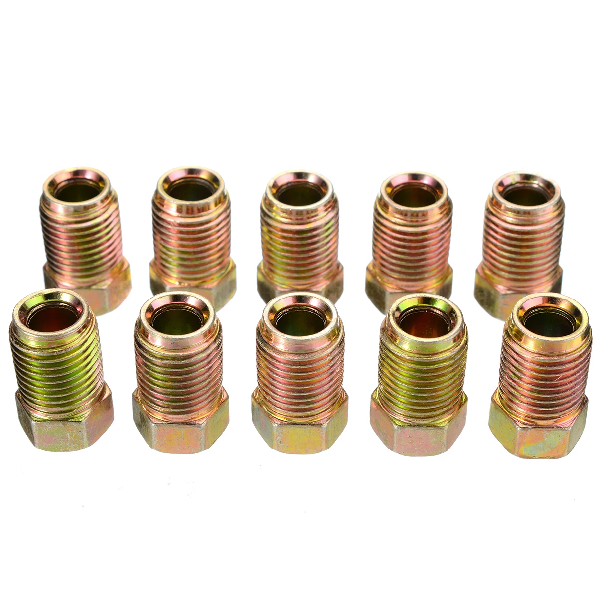 New Arrival 10Pcs/Set 10mm x 1mm Male Short Brake Pipe Screw Nuts For 3/16 Inch Metric Braking Tubes Nuts Bolts images - 6