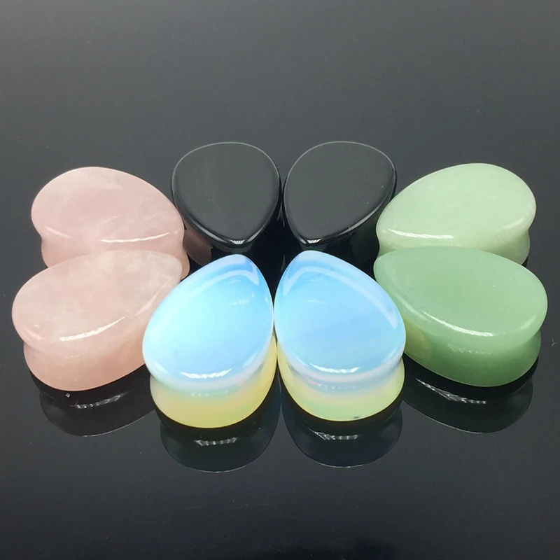 Каменные Туннели для ушей капли воды двойной факел седло Плаги расширитель