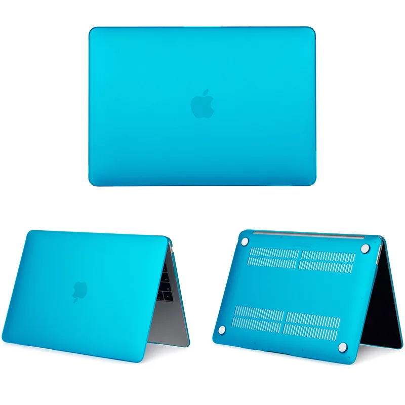 Matte Blue Чехол для ноутбука Sanmubaba для Macbook Air Pro retina 11 12 13 15 дюймов с сенсорной панелью для mac book 13,3 15,4 Кристальный/матовый жесткий чехол - Цвет: Matte Blue