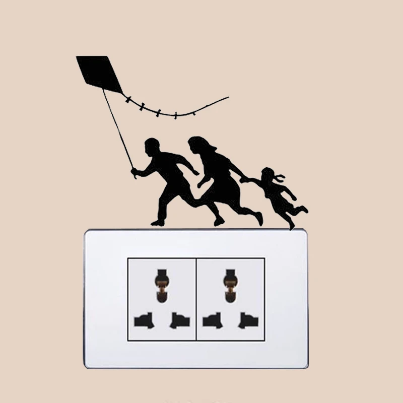 Модные виниловые наклейки для дома Banksy Fmily с кайтом 5WS1485|sticker switch|switch stickerwall stickers