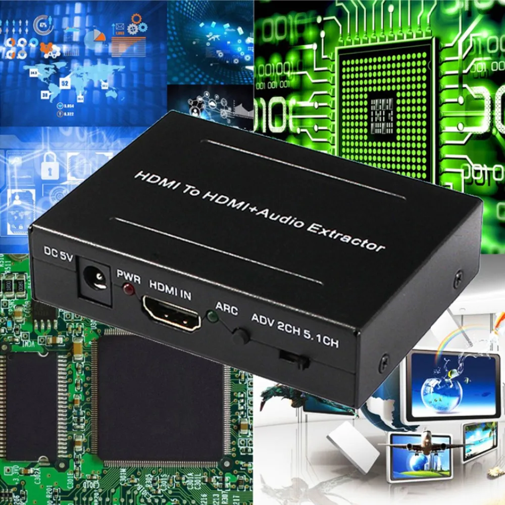 HDMI к + аудиоконвертер в коробке L/R SPDIF оптический аудио экстрактор Оптический