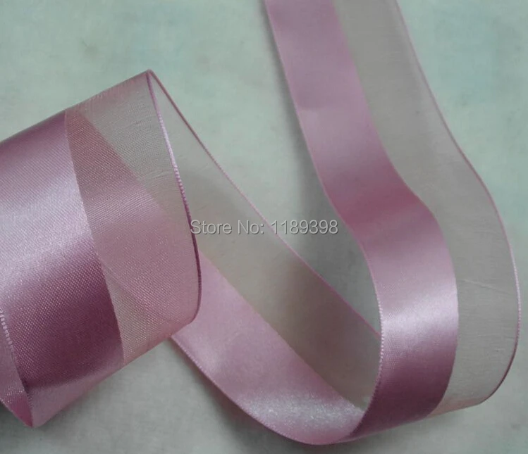 Бесплатная доставка 38 мм 1 5 дюйма широкая полупрозрачная половина атласная лента