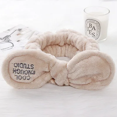 Шампанское New Fashion Women Cute Big Ears Comfortable Wash Face Bathe Hair Holder Elastic Headband Girls Hairbands Hair Accessories - Цвет: Шампанское