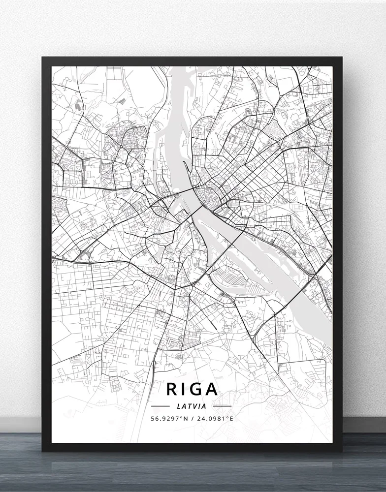 

Riga Latvia Map Poster
