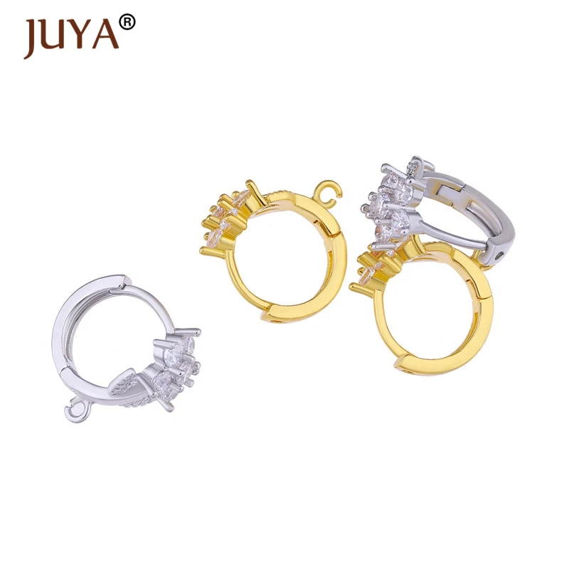 Женские круглые серьги кольца 3 пары медные Стразы с цирконом Крючки ручной