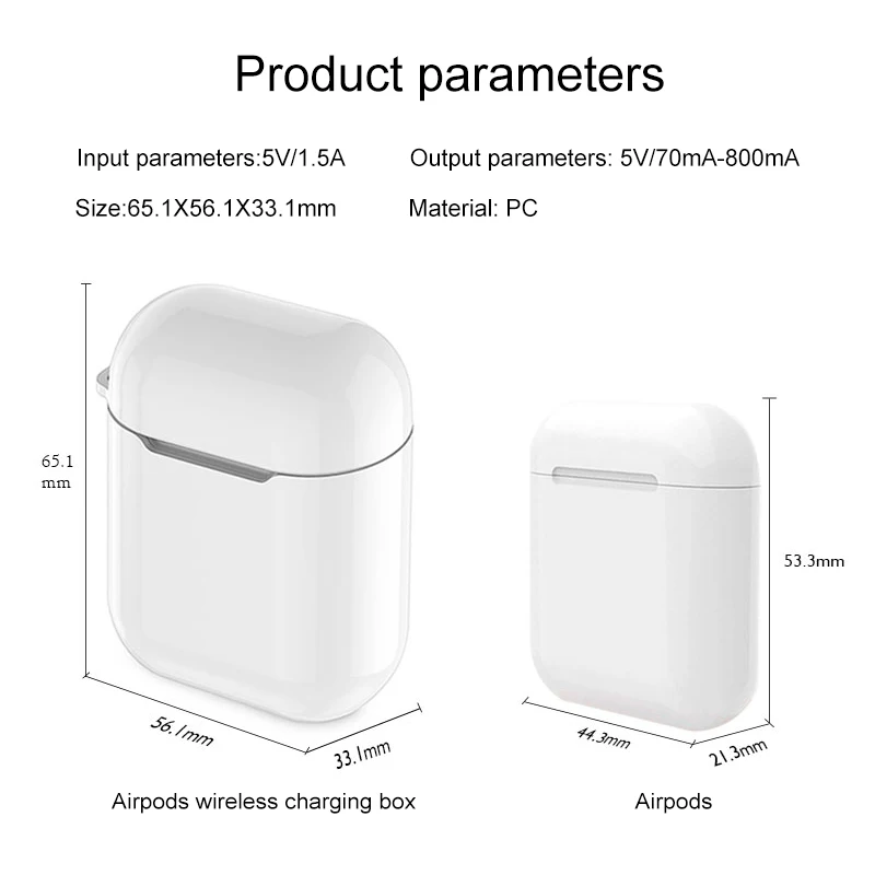 Чехол для беспроводного зарядного устройства для наушников Airpods, чехол для зарядного устройства, защитный чехол s для Airpod, быстрое зарядное устройство s