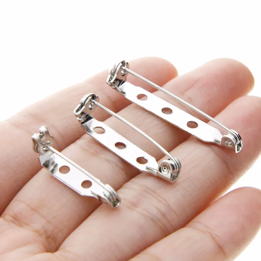 Шт./упак. 100 Серебряный тон брошь шпильки назад безопасности застежка бутоньерка