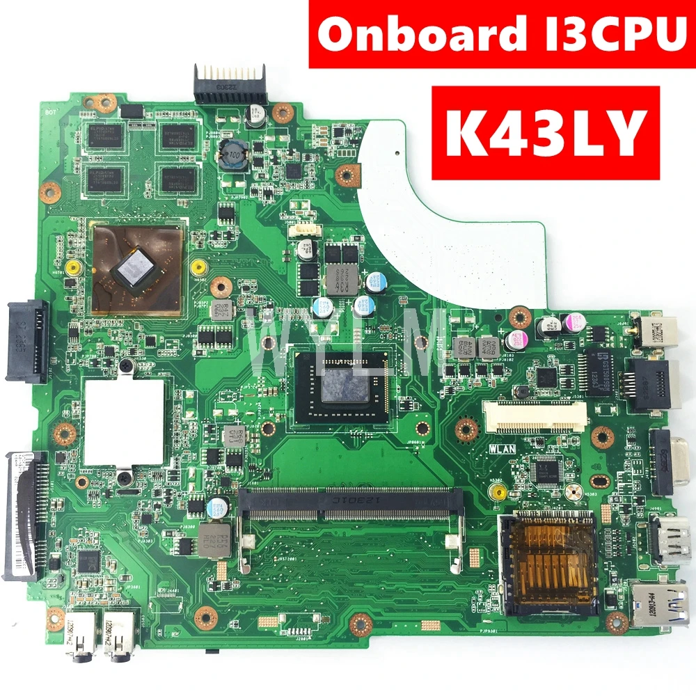 Материнская плата K43LY на борту I3CPU HD6470M 1 ГБ материнская для ASUS X84HR K84HR K84LY ноутбука