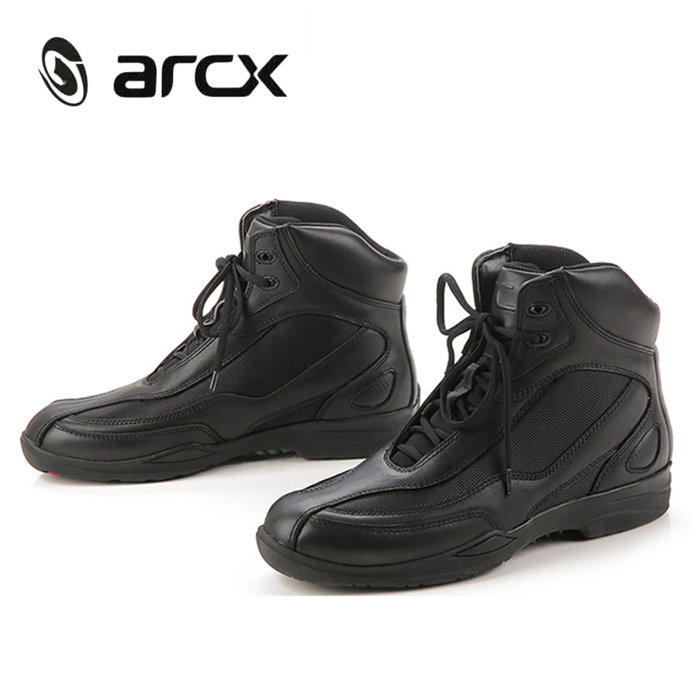 ARCX мотоциклетная обувь для верховой езды из натуральной коровьей кожи; уличные байкерские ботильоны