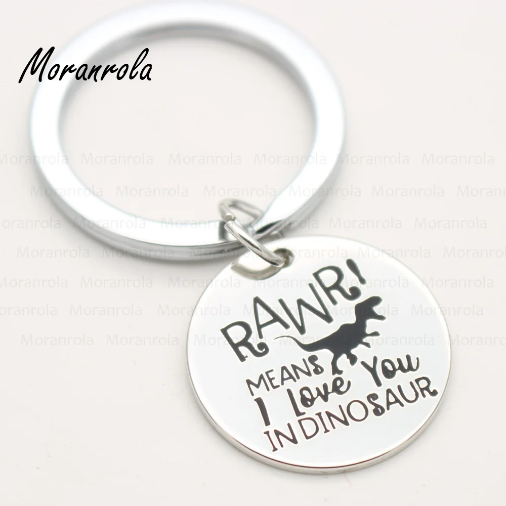 Ожерелье и брелок Rawr медное серебряное ожерелье с надписью I love you in dinosaur