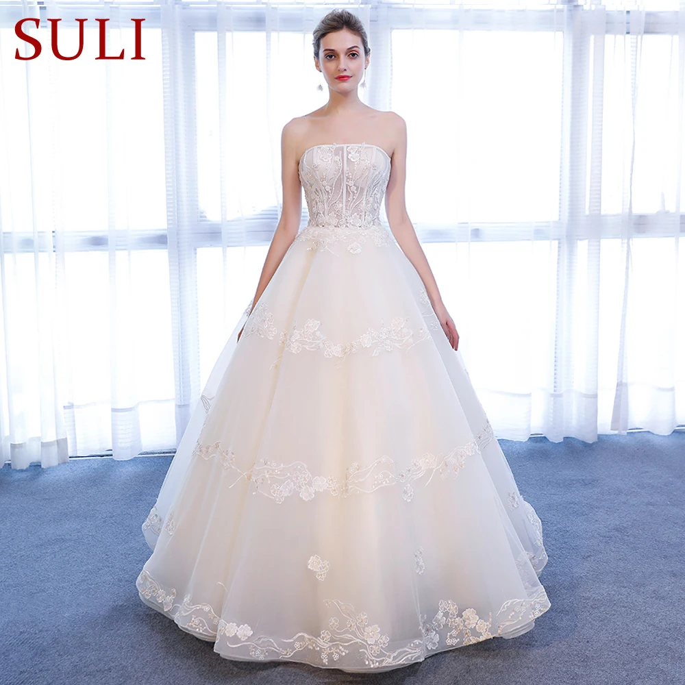 Женское свадебное платье без бретелек недорогое цветочное 3D платье|wedding dress|gown