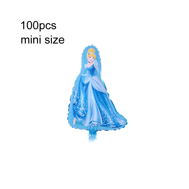 100p miniCinderella 100 шт мини размер принцесса Золушка& Белль& Белоснежка фольга праздничные надувные шары товары для праздника - Цвет: 100p miniCinderella